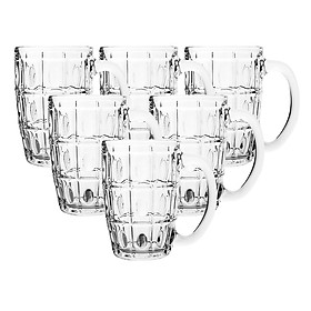 Bộ 6 Ly Thủy Tinh Có Quai 316 Uống Bia Camdaco (375ml)