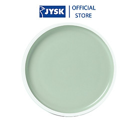 Đĩa JYSK Kimchi sứ xanh bạc hà viền trắng Ø23x2.7cm