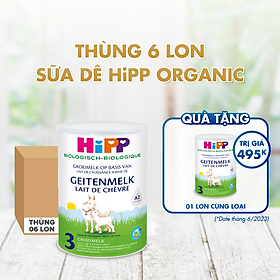 Thùng 6 lon sữa dê HiPP 3 Organic 400g - Nhập khẩu Đức