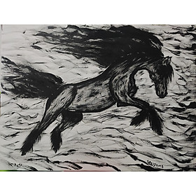 Mua Tranh vẽ tay trừu tượng-Tranh canvas -acrylic-phủ chống thấm Maries . KT 60x80cm