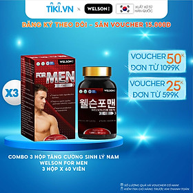 Combo 3 Hộp Tăng Cường Sinh Lý Nam Welson For Men hộp 60 viên