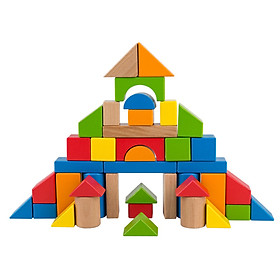 Hape 40 pieces of puzzle woods early teach interlocked beech material over 1 year old E8321
