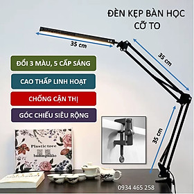 Mua Đèn kẹp bàn học làm việc chống cận PIXAR đổi 3 màu  10 cấp sáng  dùng cho văn phòng  học sinh  sinh viên