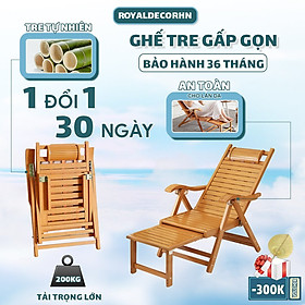 Ghế Bập Bênh Thư Giãn Chất Liệu Bằng Tre Tự Nhiên, Ghế Tre Gấp Gọn Thông Minh Tiện Lợi Có Thể Sử Dụng Mọi Lúc Mọi Nơi - RoyalDecorHN