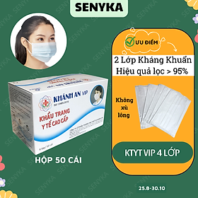 Khẩu trang y tế 4 lớp kháng khuẩn Khánh An VIP hộp 50 cái K01