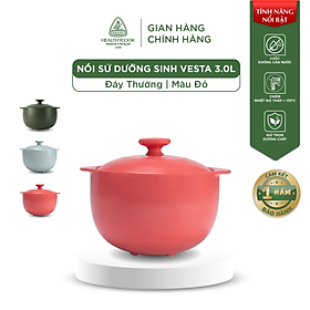 Hình ảnh Nồi Sứ Dưỡng Sinh Minh Long Healthy Cook Vesta 3.0 L - Dùng Cho Bếp Gas, Bếp Hồng Ngoại