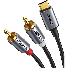 Cáp chuyển USB type-C sang 2 RCA dài 1.5M Màu Đen Ugreen 20193 CM451 Hành Chính Hãng