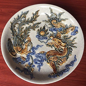 Mua Đĩa mâm bồng đắp nổi men rạn