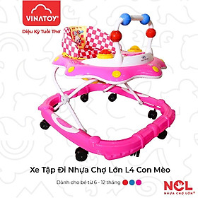 Xe Tập Đi Nhựa Chợ Lớn L4 Con Mèo  Cho Bé Từ 6 đến 12 Tháng - M1555A-XTĐ