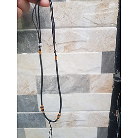 Sợi Dây ĐEN Đeo Cổ Mới Viền Họa Tiết màu Vàng 2 Bên dạng Rút đẹp Size dây dầy 3mm x dài trồng cổ Anh Chị tự chỉnh theo ý 23cm - 30cm Phối với mặt Phật, mặt dây chuyền nam nữ đeo được hết ạ
