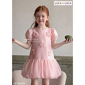 Đầm váy công chúa cho bé gái đính hoa mặc lễ tết noel giáng sinh năm mới dự tiệc từ 10-40kg chất tơ mềm