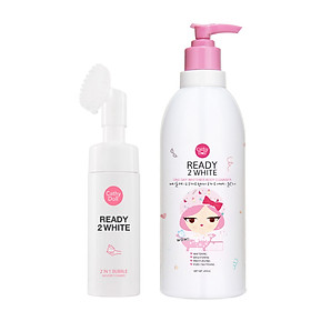 Bộ Sản Phẩm Sữa Rửa Mặt Tạo Bọt Trắng Da Cathy Doll Ready 2 White 2in1 Bubble Mouse Cleanser 120ml