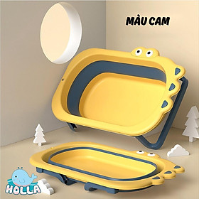 Thau Tắm Chậu Tắm Cho Bé Gấp Gọn Hình Cá Sấu Holla