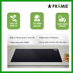 Bếp từ hồng ngoại đôi Pramie PRMY-2108_Môt từ một hồng ngoại_Hàng nhập khẩu Malaysia