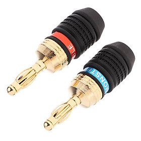 2Pcs Strong Conductivity 24K Gold-Plated Connectors - 1 Pair/2 Banana Plugs
