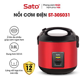 Nồi Cơm Điện SATO 30S031 3.0L - Thiết kế nắp gài chắc chắn, hệ thống chống tràn tốt, nút điều khiển đơn giản, tiện dụng - Miễn phí vận chuyển toàn quốc - Hàng chính hãng