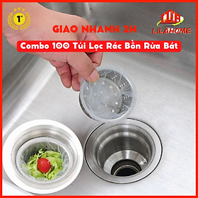 Mua Combo 100 Túi Lưới Lọc Rác Bồn Rửa Bát Thông Minh Tiện Lợi - Hàng Chính Hãng