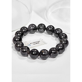 Gembank Lắc Tay Thạch Anh Đen Tóc Đen 14MM Kèm Giấy Kiểm Định PNJ