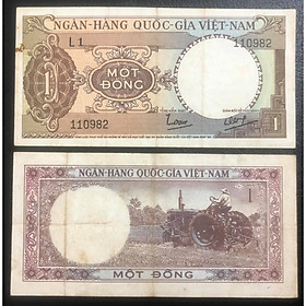 Mua Tiền cổ Việt Nam  tờ 1 đồng Máy cày