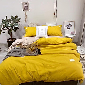 Bộ Cotton Đũi Cao Cấp Vàng Mix SữaHàng Nhập Nguyên Set