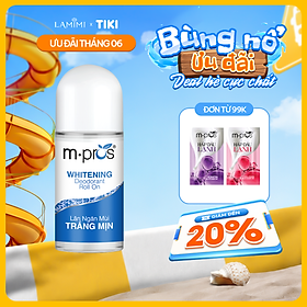 Lăn Khử Mùi M.Pros Whitening 60ml Năng Động - Cho Nam & Nữ, Dưỡng Trắng Da, Khô Thoáng - Lamimi Chính Hãng