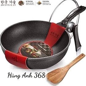 Mua CHẢO VÂN ĐÁ CHỐNG DÍNH SIÊU BỀN HÀN QUỐC - SIZE 32CM NẤU TỪ - CÓ NẮP