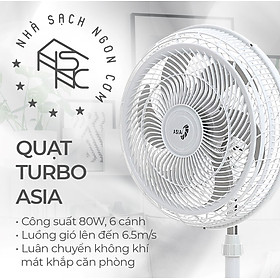 (ASIA) Quạt đứng Asia TURBO 6 cánh 80w - bán công nghiệp - Màu xám - Hàng chính hãng