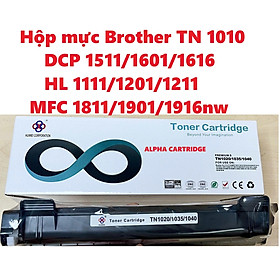 Hộp mực TN 1010/1020 Mực in Brother HL 1111-1201-1211 DCP 1511-1610-1616 MFC 1811-1901-1916 LOẠI TỐT CÓ HỘP Hàng chính hãng Alpha Cartridge