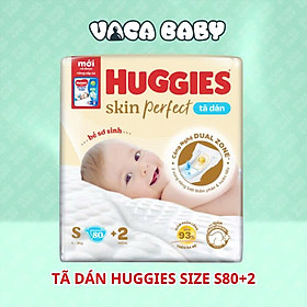 Tã/bỉm DÁN sơ sinh Huggies Skin Perfect S80+2 miếng