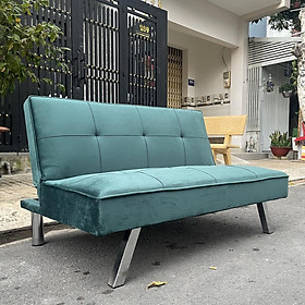 Mua Ghế salon mini 1m2 nhỏ gọn màu xanh rêu vải nhung giá rẻ cho phòng khách nhỏ - Sofa Giường Thông Minh