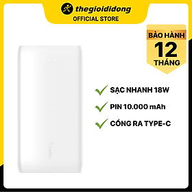 Mua Pin sạc dự phòng Polymer 10.000 mAh Type C 18W PD Belkin Pocket Power BPB001 - Hàng chính hãng