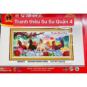 [Thêu kín] Tranh thêu chữ thập Mã đáo thành công DW0577, kích thước 152 x 72 cm