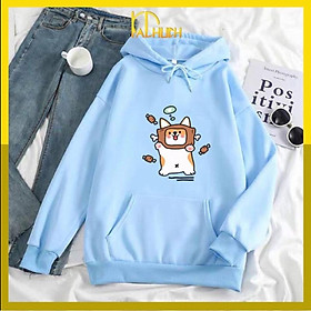 ÁO HOODIE CẶP NAM NỮ IN MÈO VÀ CÚN ĐÙI GÀ SIZE 40-70kg