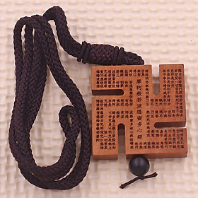 Mặt dây chuyền Bát Nhã Ba La Mật Đa Tâm Kinh kinh chữ vạn ( 3.9cm x 3.9cm) kèm vòng cổ dây dù