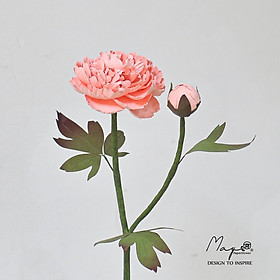 Hoa giấy trang trí cao cấp, Hoa Mẫu Đơn handmade cành lớn Maypaperflower - hoa giấy nghệ thuật, hoa cắm bình, decor nhà ở