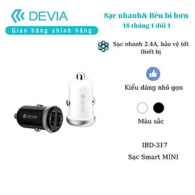 Mua Sạc trên xe hơi Devia Smart mini 2 cổng USB - Hãng chính hãng