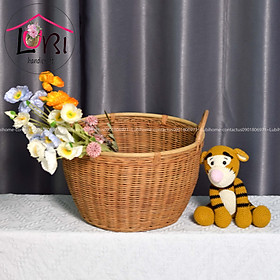 Mua Lubihandicraft - Giỏ mây tròn đáy bầu đựng đồ - nhã nhặn