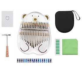 Mua Đàn kalimba trong suốt Gấu MYRON Kalimba tặng búa chỉnh âm  túi chống sốc  khăn lau  giấy dán màu giấy dán nốt  sách hướng dẫn chơi đàn cho bạn mới tập chơi MR-017