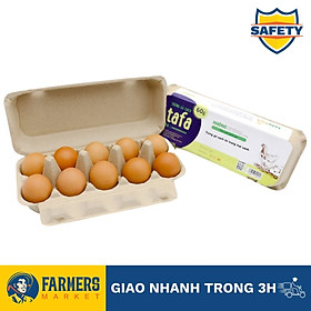 Trứng gà sạch Tafa size 60g/trứng (Hộp 10 trứng 600G) - Đảm bảo 100% trứng gà sạch.