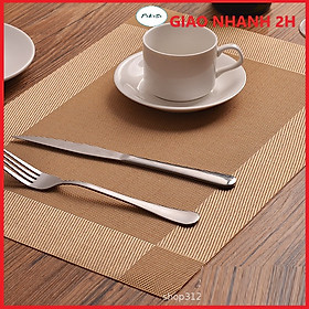 Bộ 6 Tấm Lót Bàn Ăn Cách Nhiệt Cao Cấp, Chống Thấm, Chống Trượt-Hàng Chính Hãng