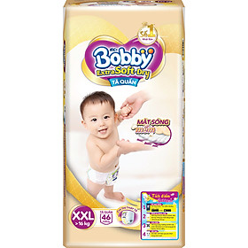 Tã Quần Siêu Mềm Bobby Extra Soft Dry Gói Siêu Lớn XXL-46 Miếng (>16kg)