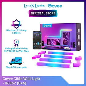 Thanh Đèn LED lắp ghép Govee Glide Wall Light H6062 (8+4) | 42+ Hiệu ứng ánh sáng động RGBIC 16 triệu màu, cảm biến nhạc