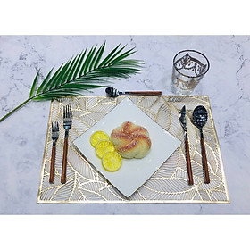 Mua Khăn lót bàn ăn cao cấp hình lá vàng không thấm nước phong cách hiện đại LEAF 7141G