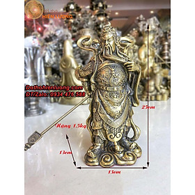 Mua Tượng Quan Công Đứng Cầm Đao Bằng Đồng Cao 25cm