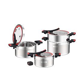 Mua Bộ Nồi Inox Liền Khối Elmich Milano EL-8091 size 16  20  nồi hấp 22cm - Bảo Hành Chính Hãng 24 Tháng