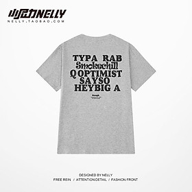 Áo T-shirt Nelly  Heybig 100% Cotton Tay Ngắn Thương Hiệu Thời Trang Mùa Hè Áo Cộc Tay - Màu Xám, Màu Xám