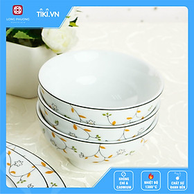 Mua Bát cơm 4.4 hoa A03 sứ Long Phương cao cấp họa tiết hoa dây cam mẫu mới