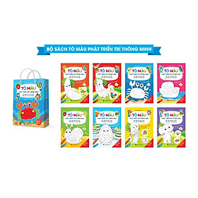 Tô màu phát triển trí thông minh - Tô màu song ngữ Anh - Việt (Túi 8 cuốn, dành cho trẻ 2 - 6 tuổi)