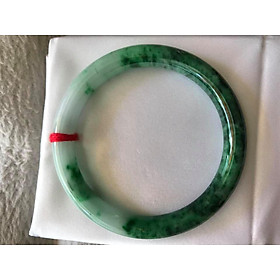 VÒNG KHỐI CẨM THẠCH TỰ NHIÊN MÀU XANH SƠN THUỶ LÝ 50MM x dầy 7,2mm VÒNG TAY NỮ BÓNG ĐẸP 48KG - 57KG ĐEO 