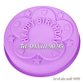 Khuôn silicon làm đế bánh, rau câu Happy Birthday - Loại 28 cm – Mã số 1012